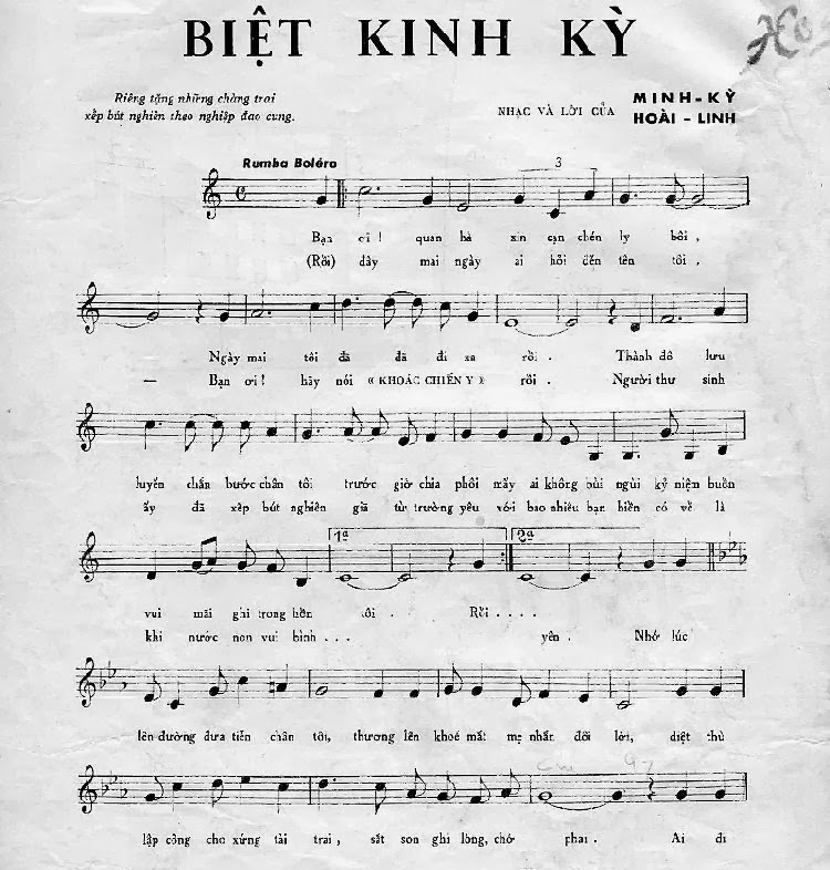 Sheet nhạc Biệt kinh kỳ - Trang 2
