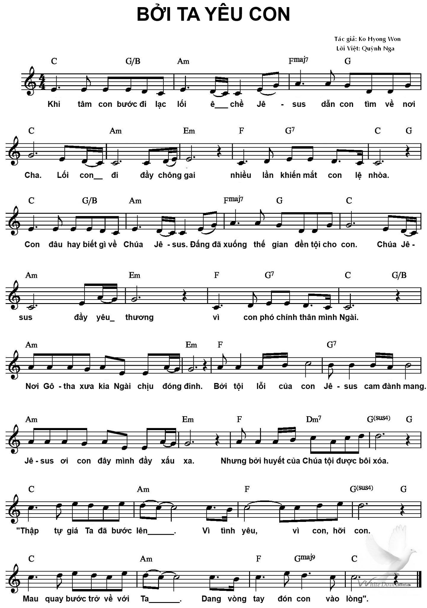 Sheet nhạc Bởi ta yêu con - Trang 1