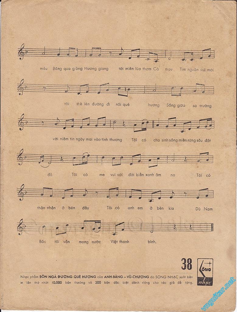 Sheet nhạc Bốn ngã đường quê hương - Trang 3