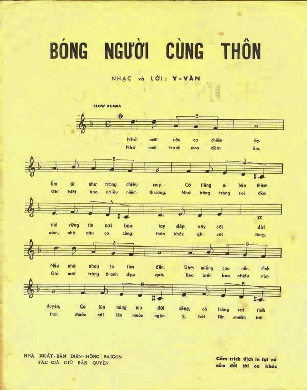 Sheet nhạc Bóng người cùng thôn - Trang 2