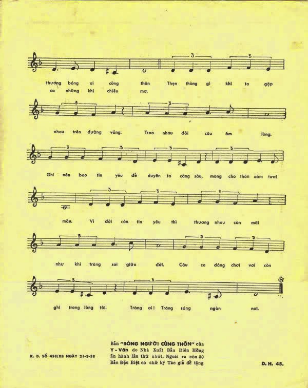 Sheet nhạc Bóng người cùng thôn - Trang 3