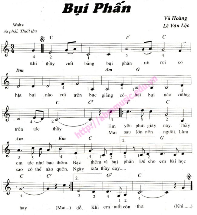 Sheet nhạc Bụi phấn - Trang 1