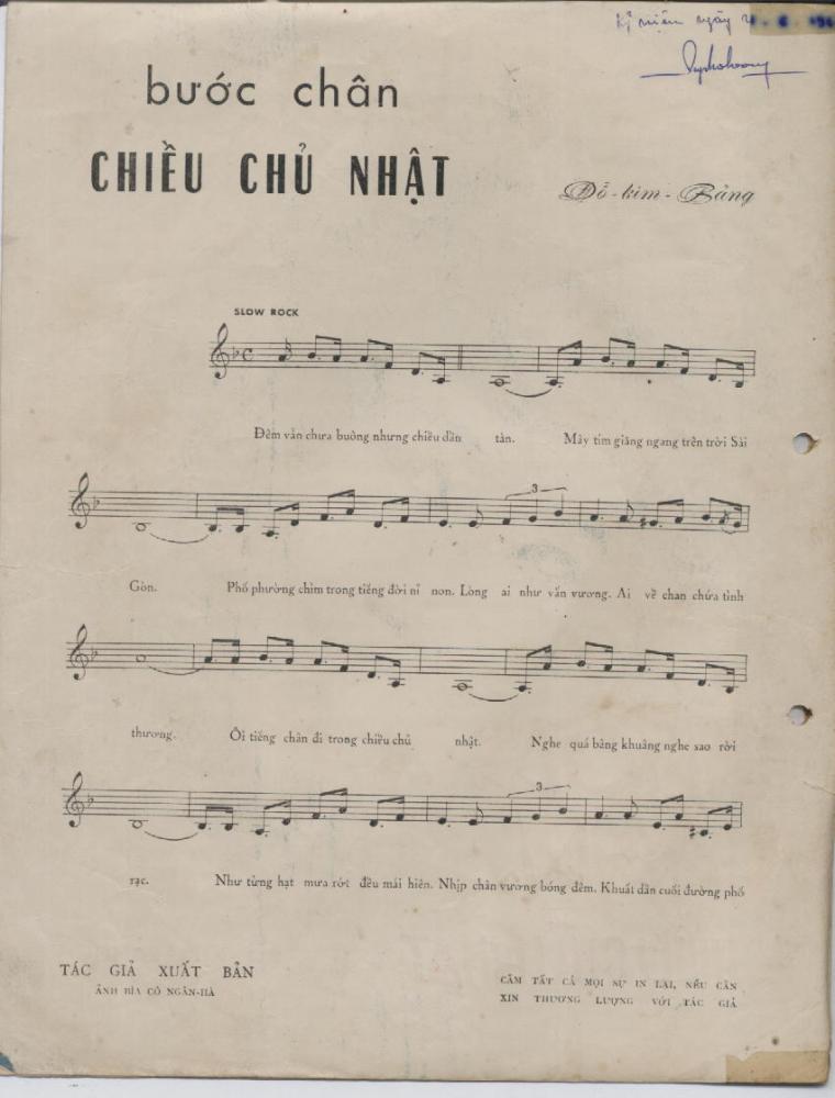 Sheet nhạc Bước chân chiều chủ nhật - Trang 3