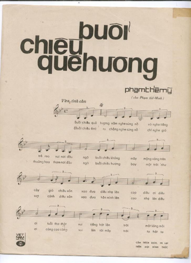 Sheet nhạc Buổi chiều quê hương - Trang 2