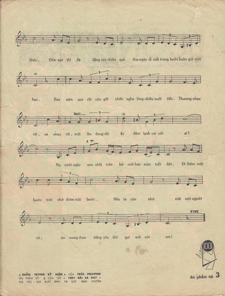 Sheet nhạc Buồn trong kỷ niệm - Trang 3