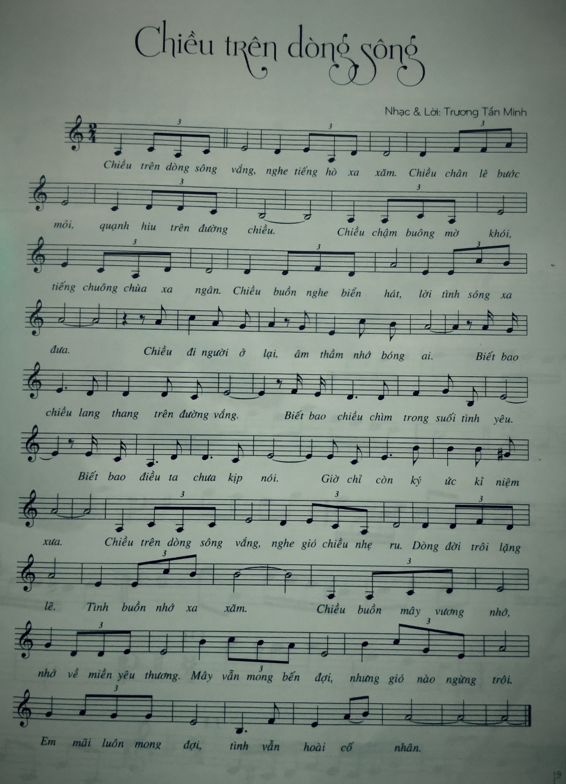 Sheet nhạc Chiều trên dòng sông - Trang 1