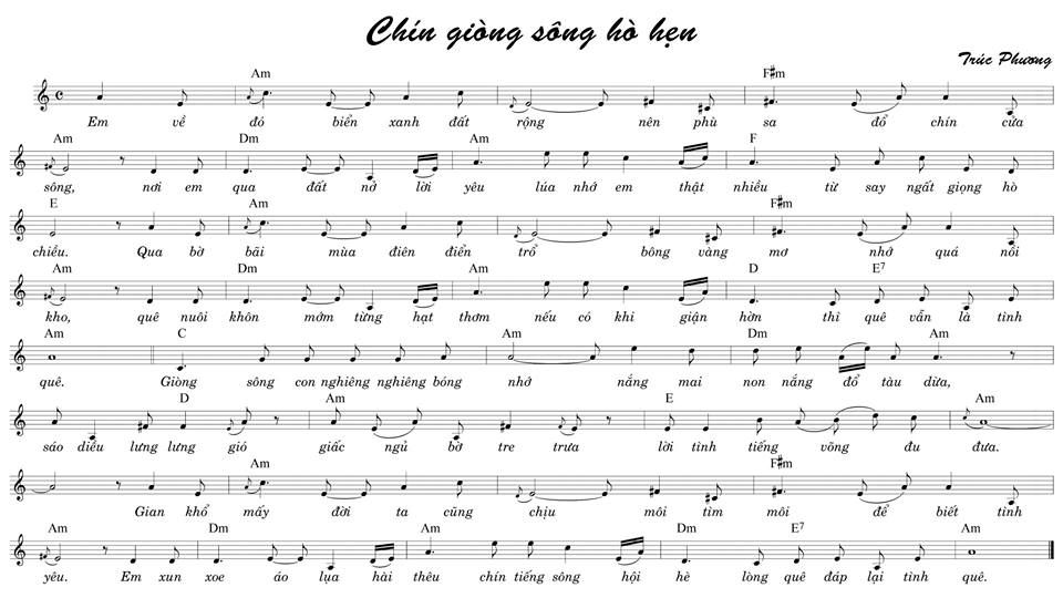 Sheet nhạc Chín dòng sông hò hẹn - Trang 1