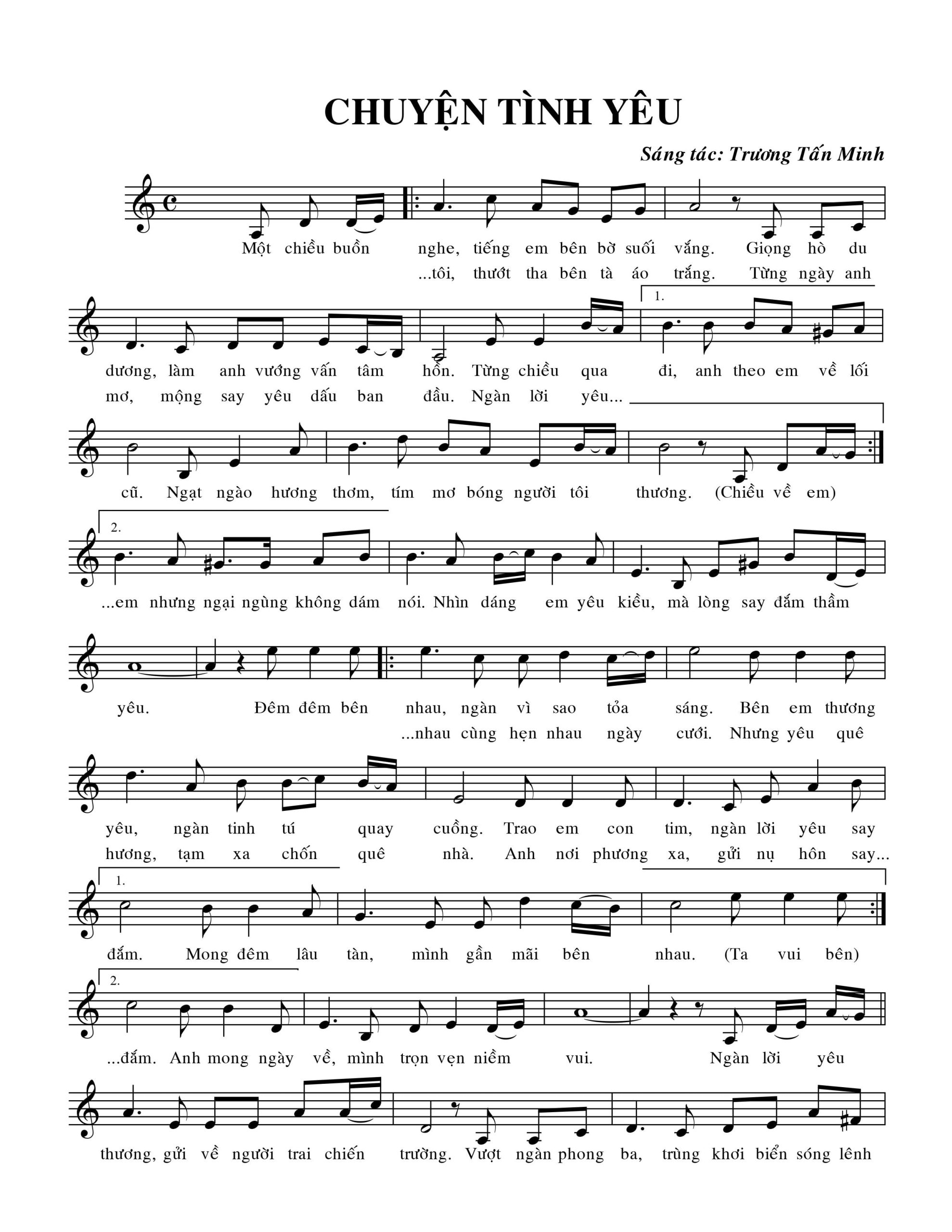 Sheet nhạc Chuyện tình yêu - Trang 1
