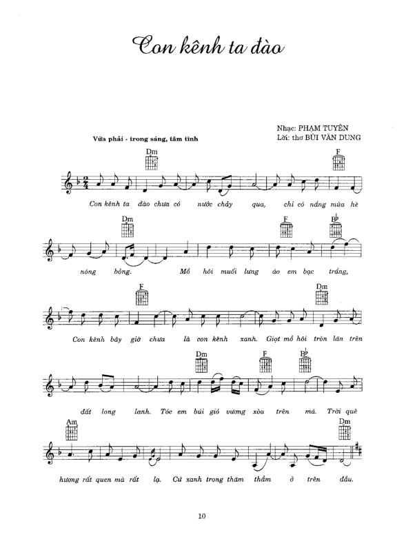 Sheet nhạc Con kênh ta đào - Trang 1