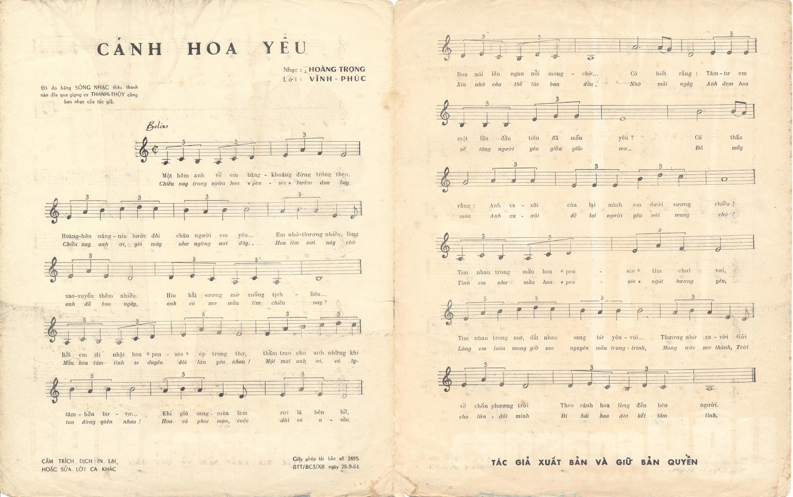 Sheet nhạc Cánh hoa yêu - Trang 2