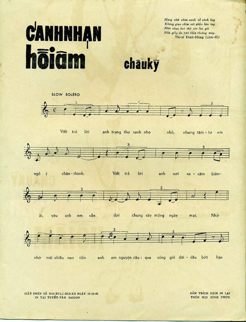 Sheet nhạc Cánh nhạn hồi âm - Trang 2