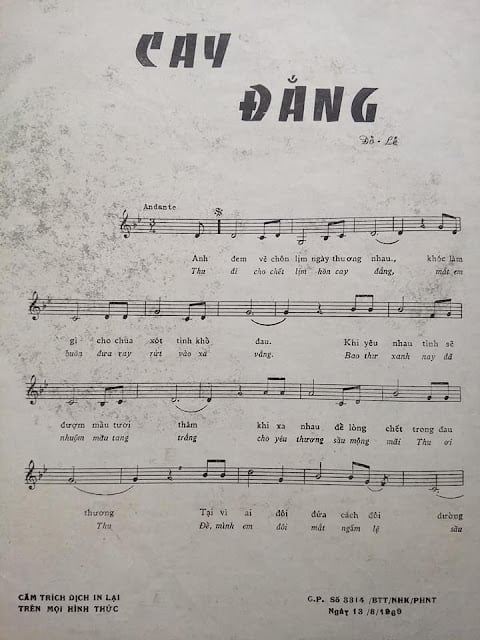 Sheet nhạc Cay đắng - Trang 2