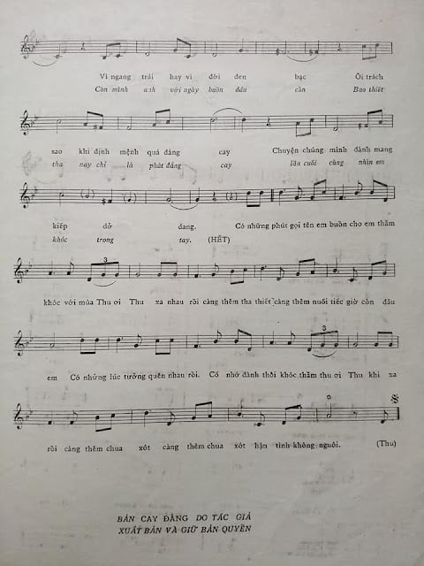 Sheet nhạc Cay đắng - Trang 3