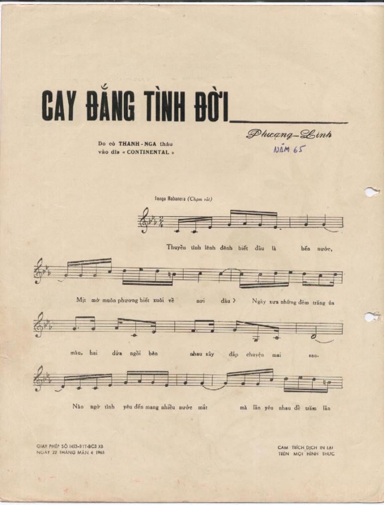 Sheet nhạc Cay đắng tình đời - Trang 2