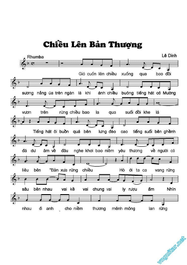 Sheet nhạc Chiều lên bản thượng - Trang 5