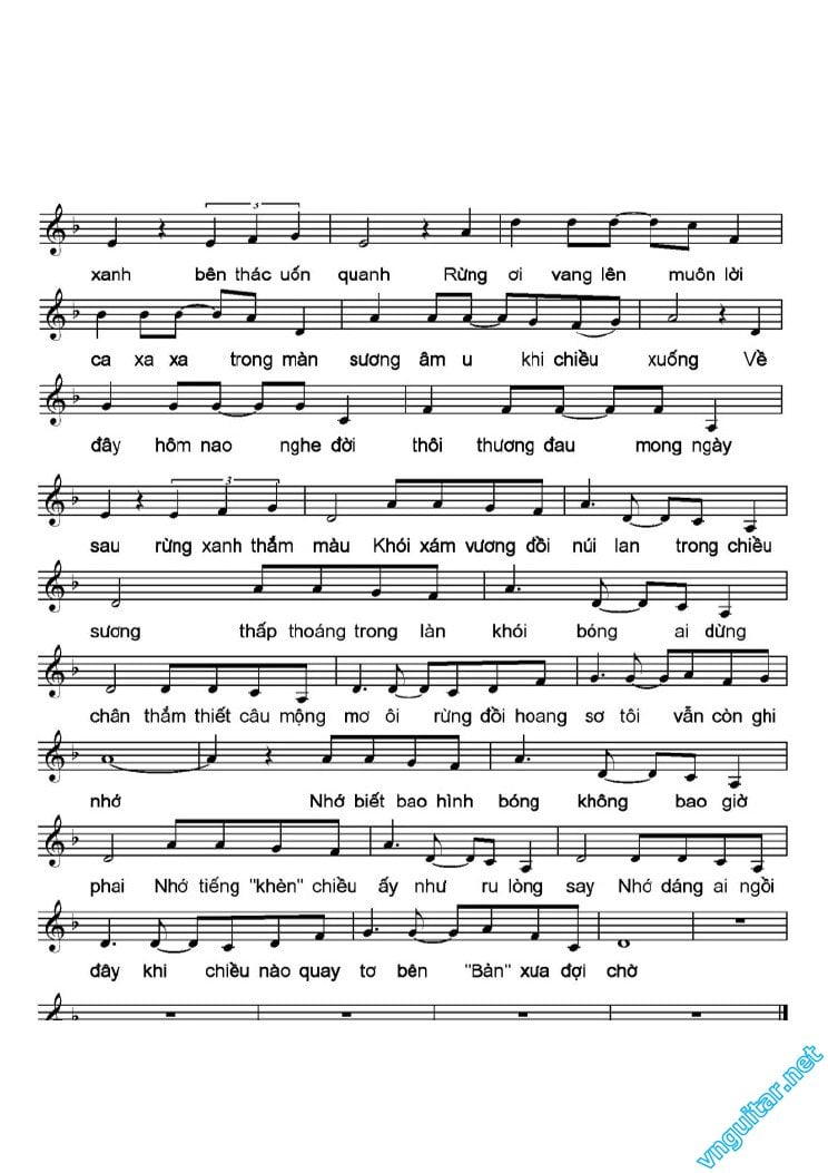 Sheet nhạc Chiều lên bản thượng - Trang 6