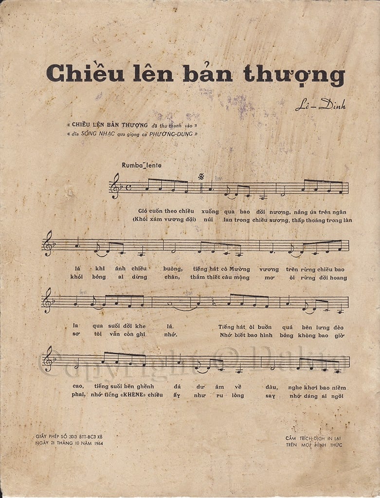 Sheet nhạc Chiều lên bản thượng - Trang 2