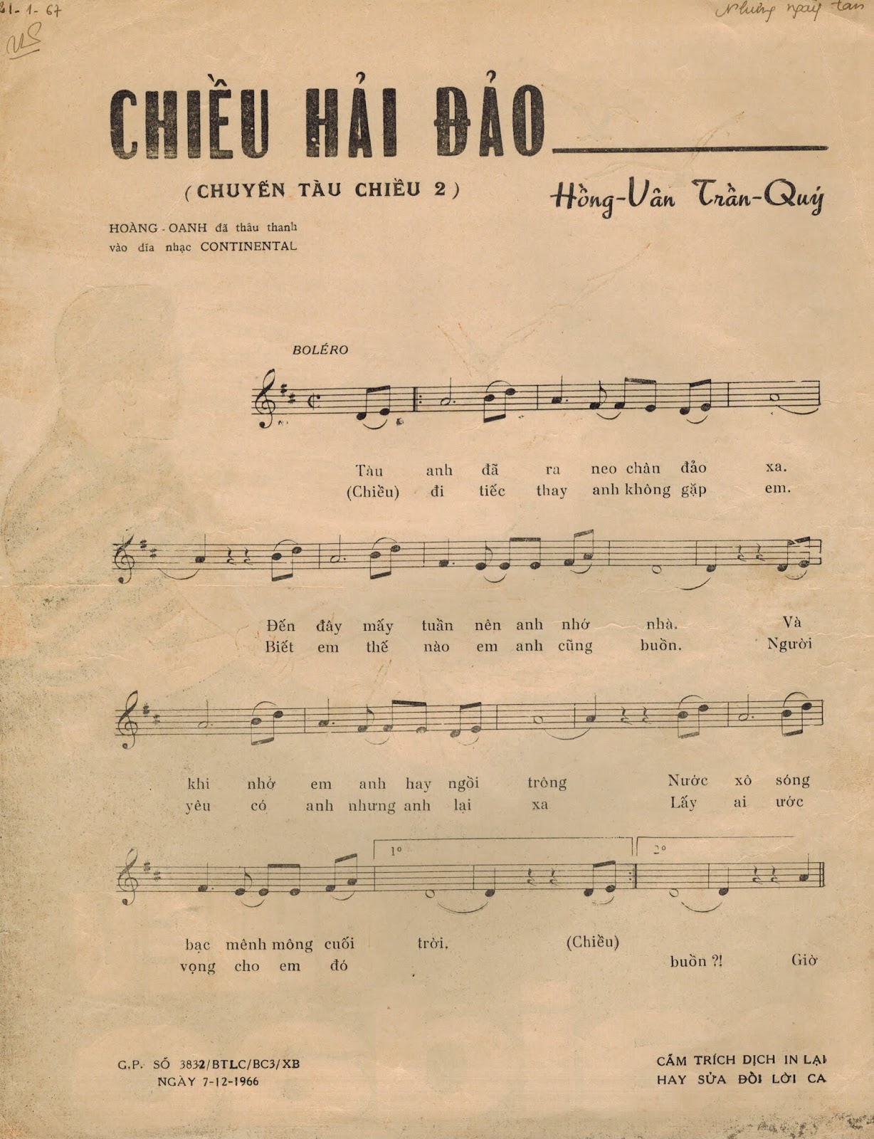 Sheet nhạc Chiều hải đảo - Trang 2