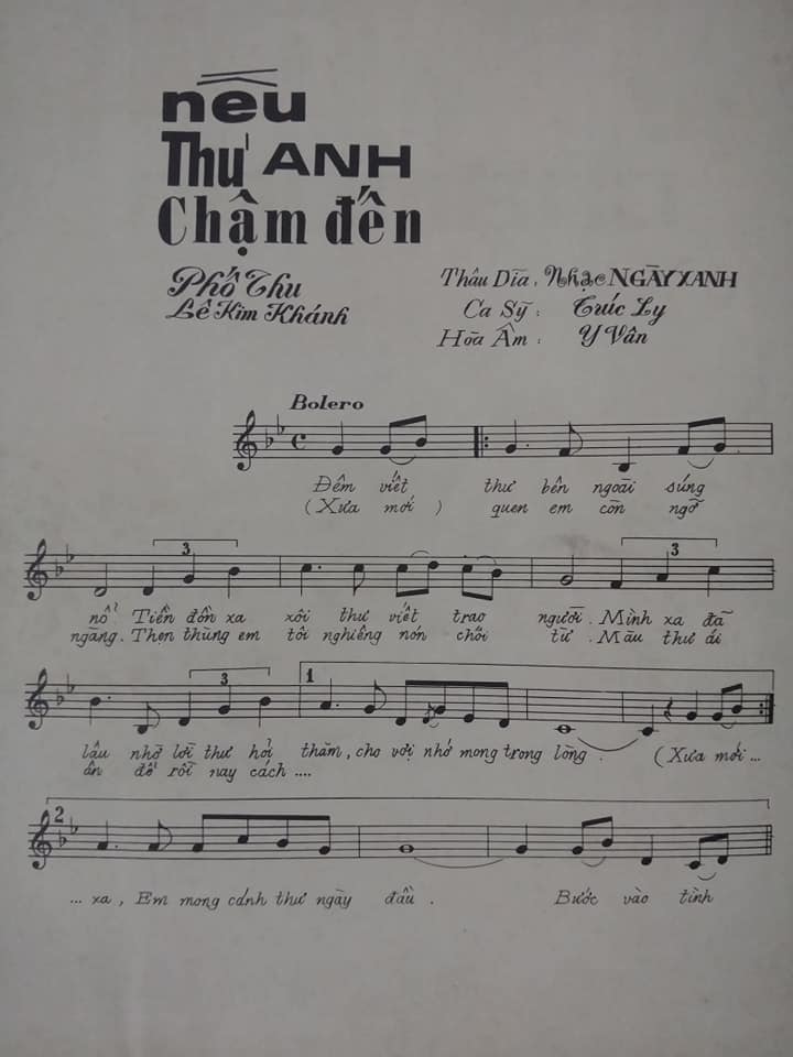 Sheet nhạc Nếu thư anh chậm đến - Trang 2