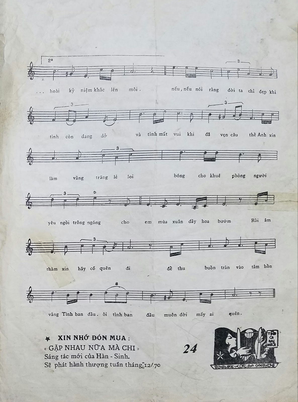Sheet nhạc Cho em tình yêu và ngăn cách - Trang 3