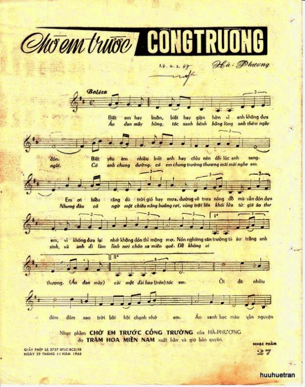 Sheet nhạc Chờ em trước cổng trường - Trang 2