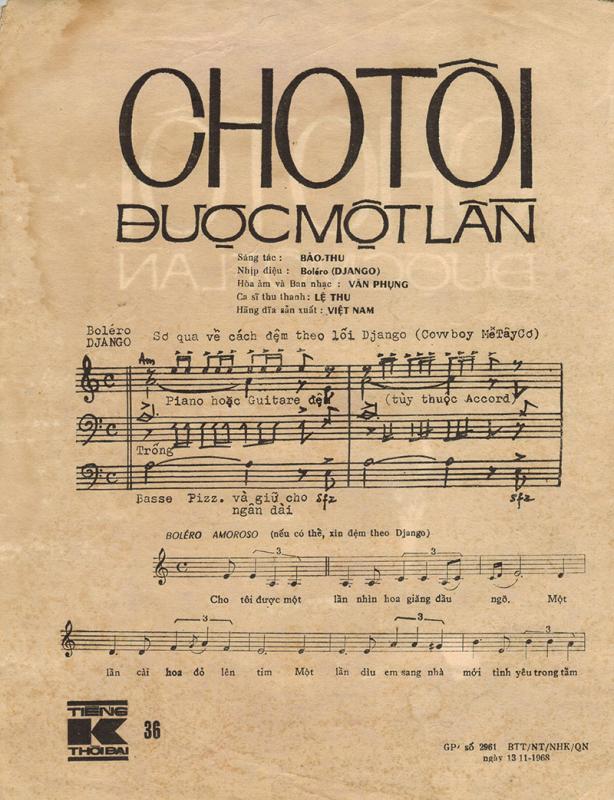 Sheet nhạc Cho tôi được một lần - Trang 2