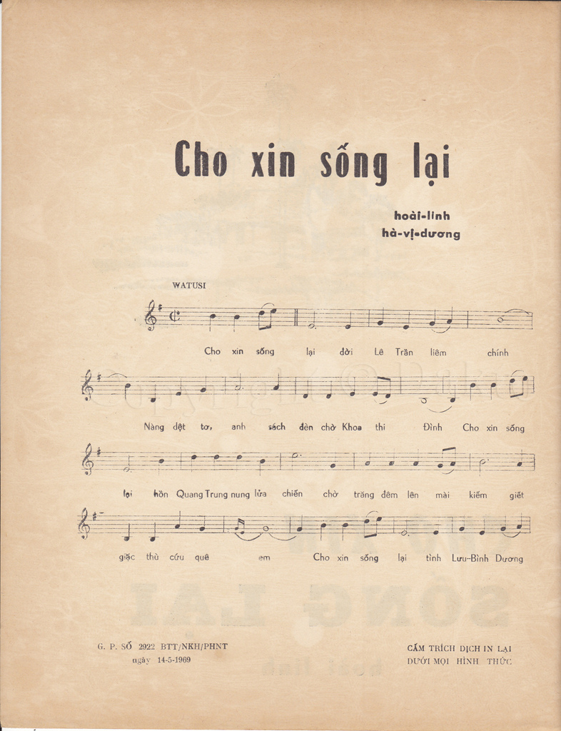 Sheet nhạc Cho xin sống lại - Trang 2