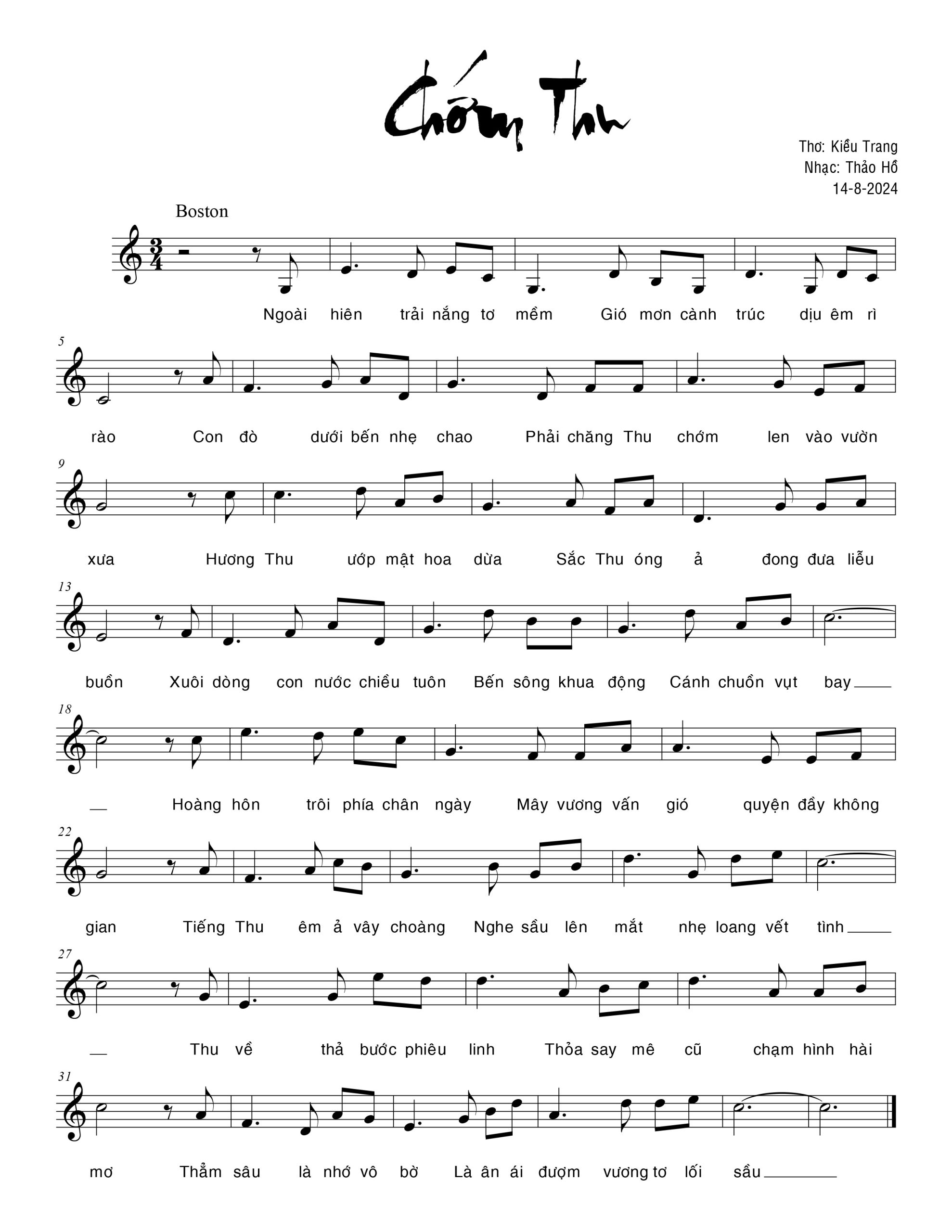 Sheet nhạc Chớm Thu - Trang 1