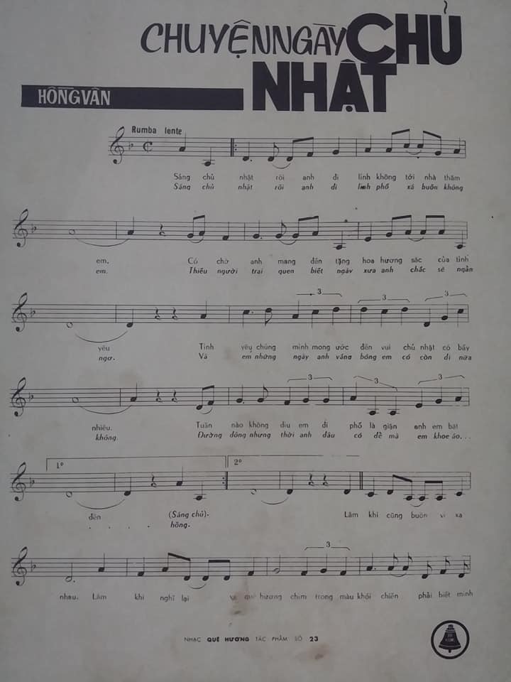 Sheet nhạc Chuyện ngày chủ nhật - Trang 2