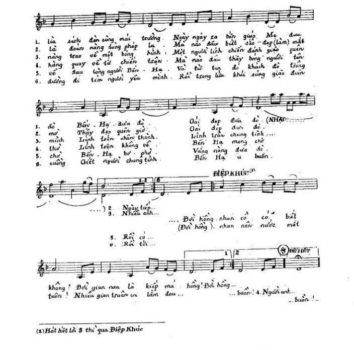 Sheet nhạc Chuyện tình cô lái đò Bến Hạ - Trang 3