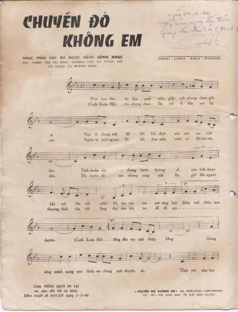 Sheet nhạc Chuyến đò không em - Trang 2