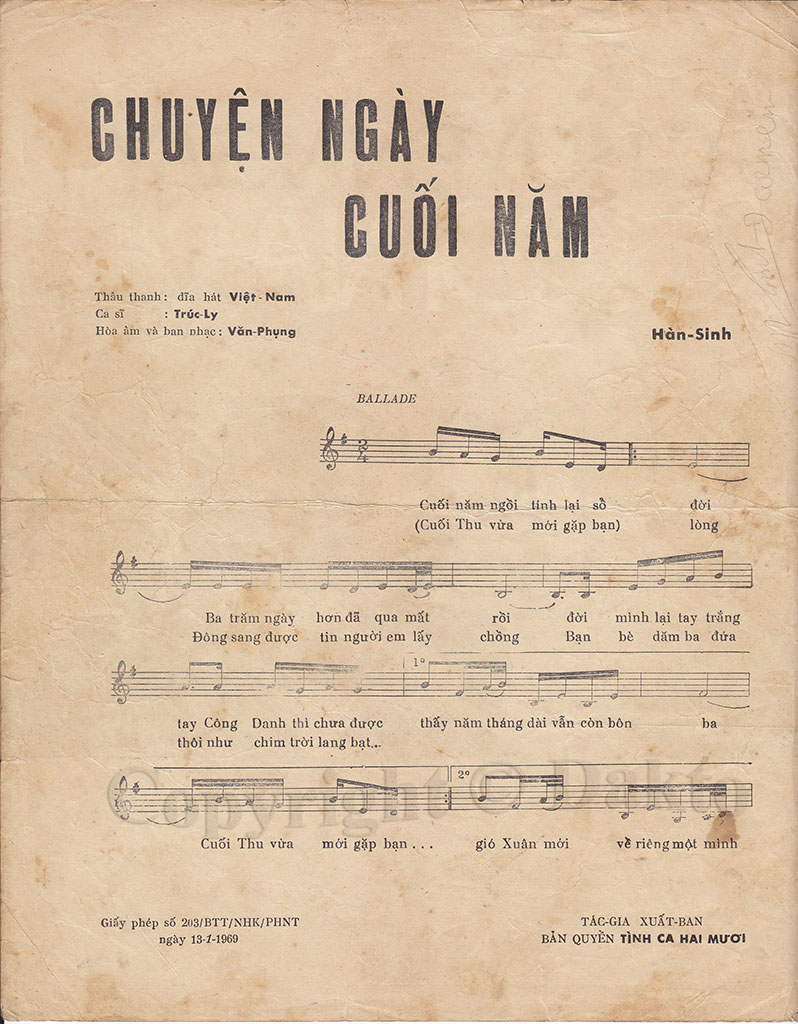 Sheet nhạc Chuyện ngày cuối năm - Trang 2