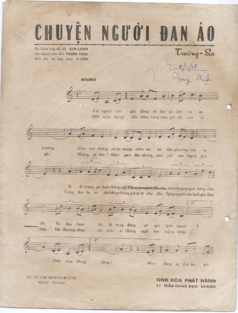 Sheet nhạc Chuyện tình người đan áo - Trang 2