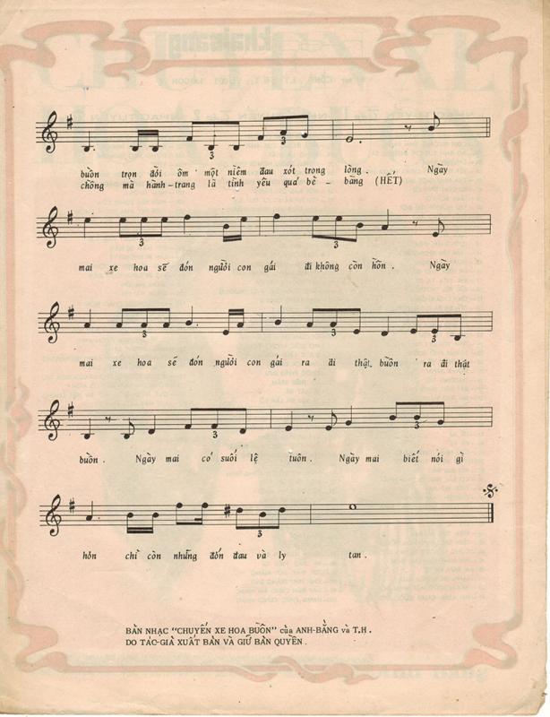 Sheet nhạc Chuyến xe hoa buồn - Trang 3