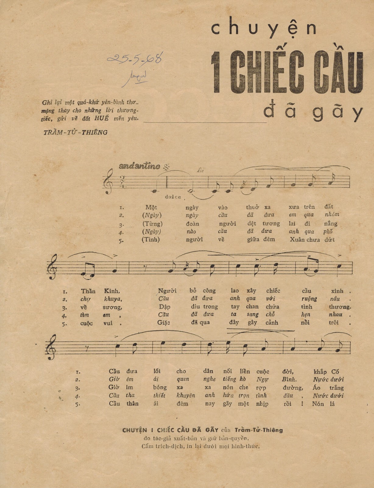 Sheet nhạc Chuyện một chiếc cầu đã gãy - Trang 2