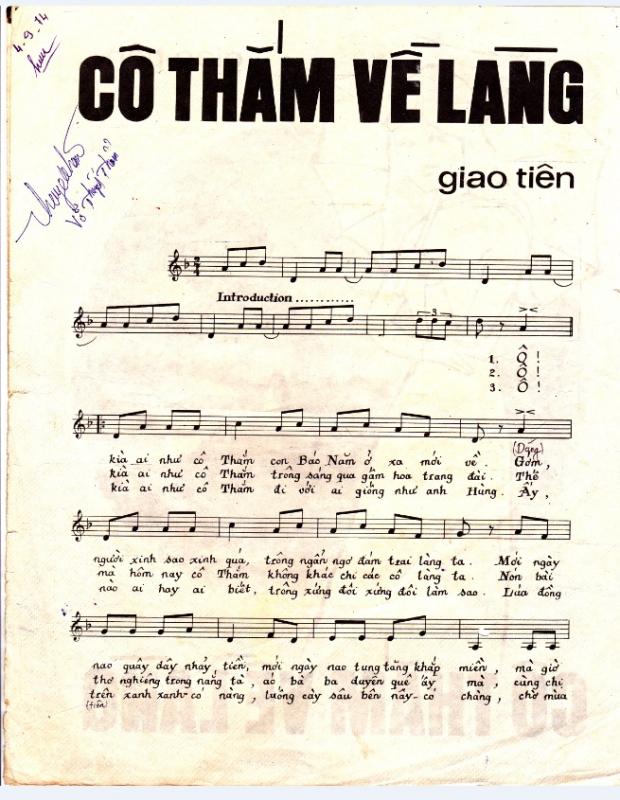 Sheet nhạc Cô Thắm về làng - Trang 2