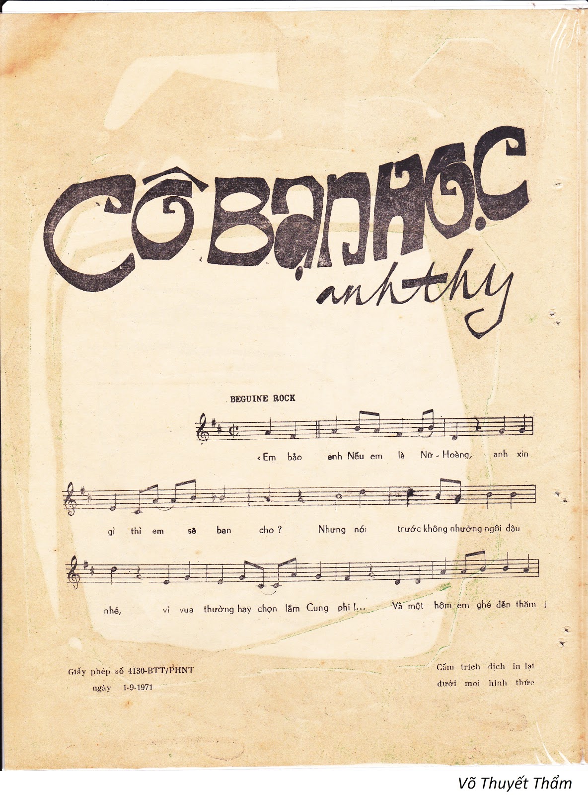 Sheet nhạc Cô bạn học - Trang 2