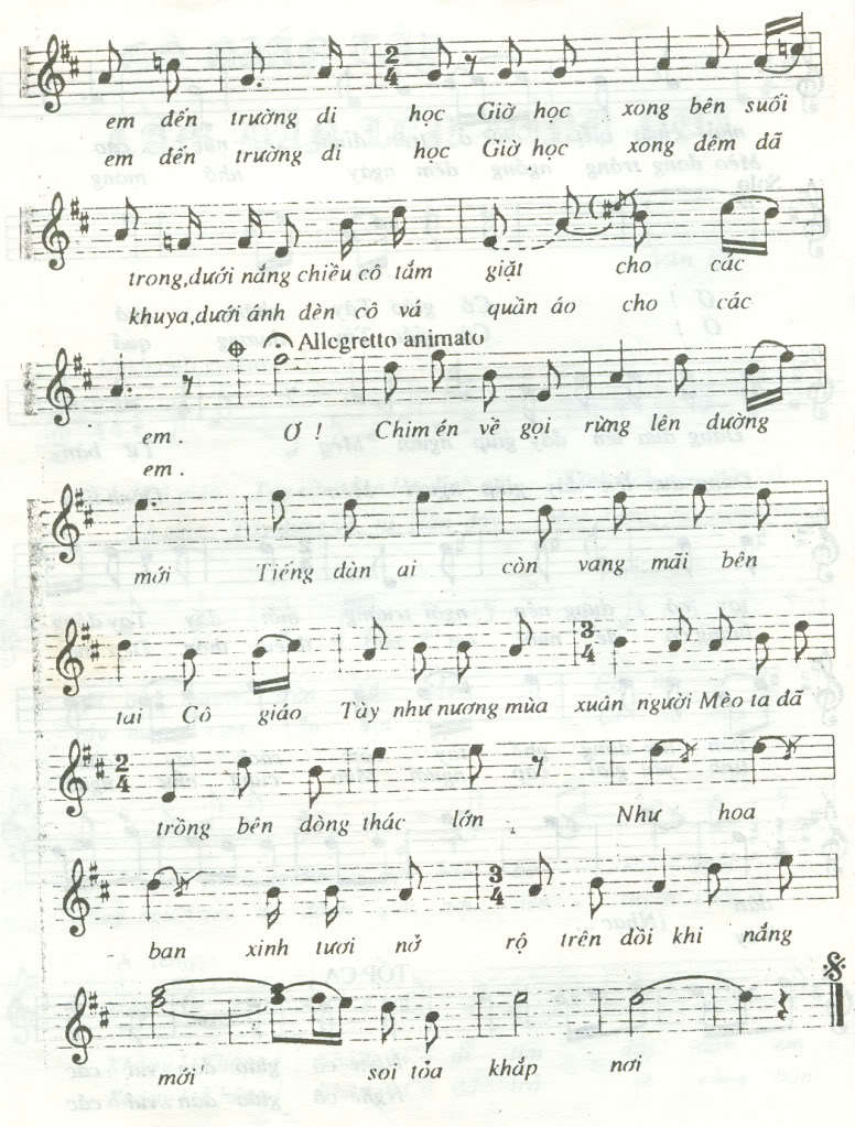 Sheet nhạc Cô giáo Tày cầm đàn lên đỉnh núi - Trang 3