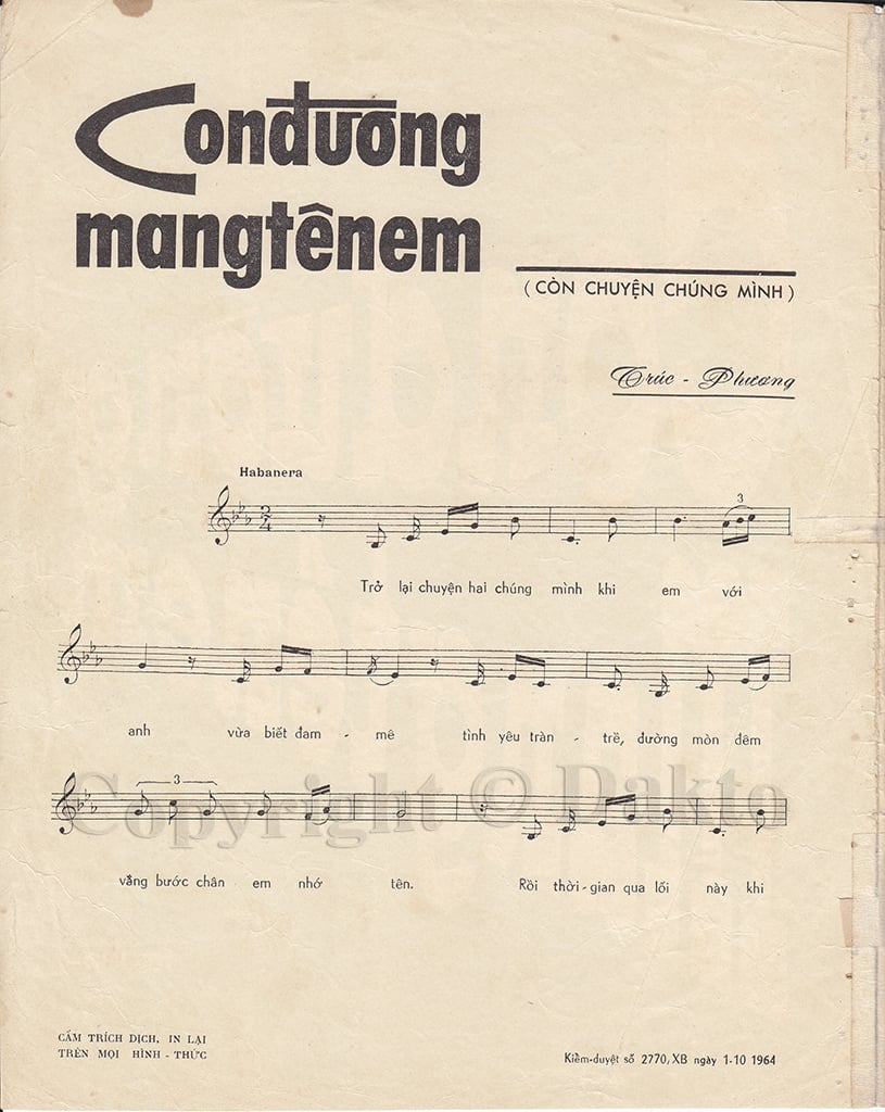 Sheet nhạc Con đường mang tên em - Trang 2