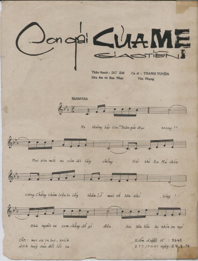 Sheet nhạc Con gái của mẹ - Trang 2