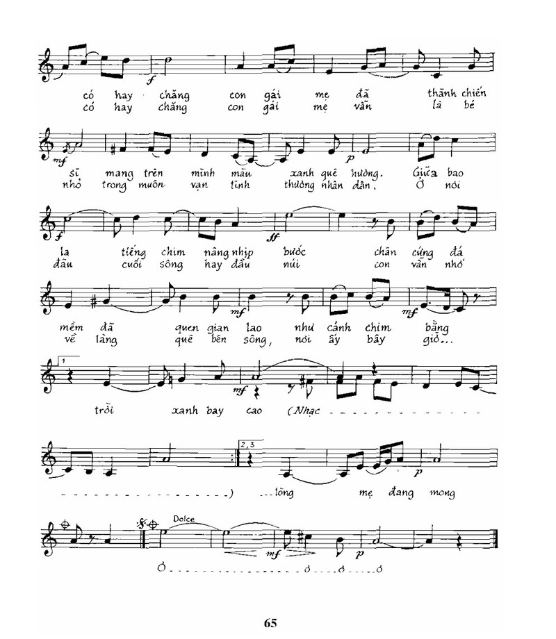 Sheet nhạc Con gái mẹ đã thành chiến sĩ - Trang 2