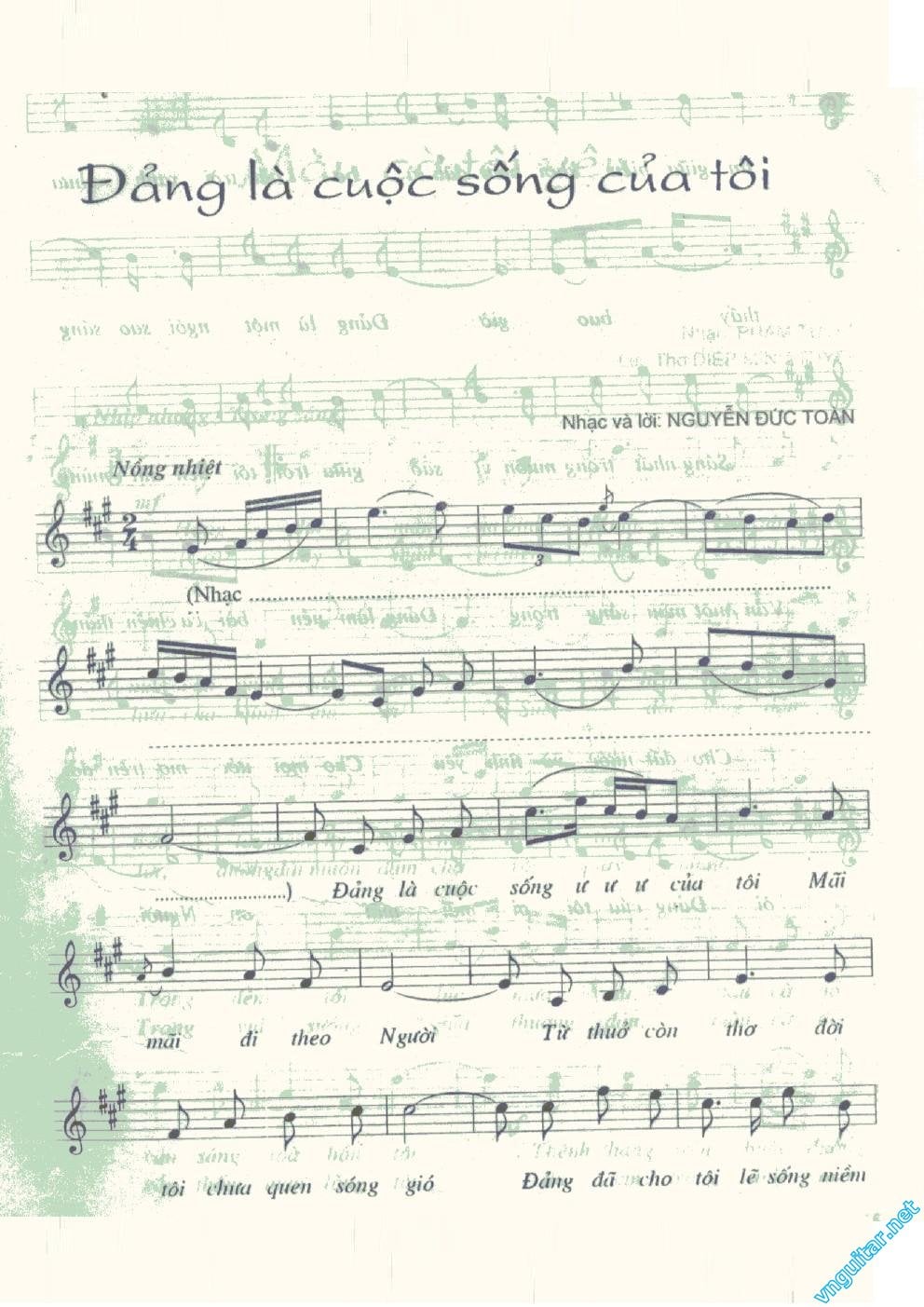 Sheet nhạc Đảng là cuộc sống của tôi - Trang 1