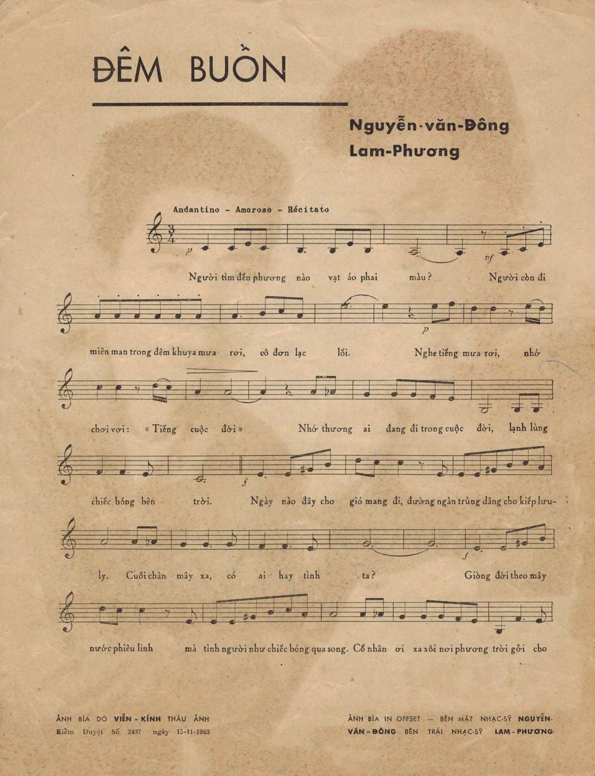 Sheet nhạc Đêm buồn - Trang 2