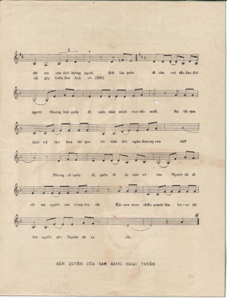 Sheet nhạc Đã lỡ duyên rồi - Trang 3