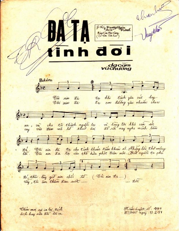 Sheet nhạc Đa tạ tình đời - Trang 2