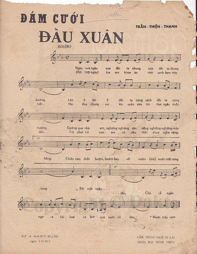 Sheet nhạc Đám cưới đầu xuân - Trang 2