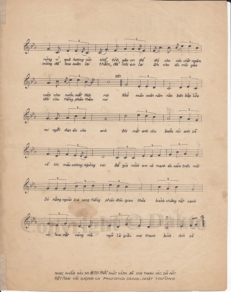 Sheet nhạc Đan áo mùa xuân - Trang 3