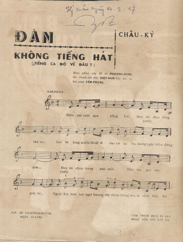 Sheet nhạc Đàn không tiếng hát - Trang 2