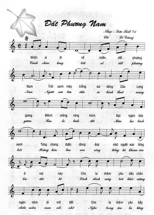 Sheet nhạc Đất phương Nam - Trang 1