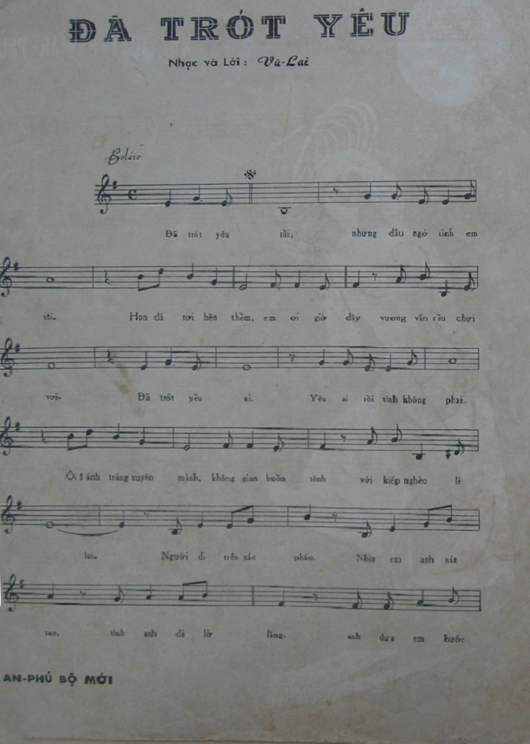 Sheet nhạc Đã trót yêu - Trang 2